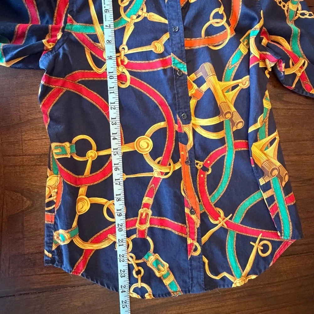 Lauren Ralph Lauren Western Equestrian Cowgirl Rodeo Chain Colorful, Size Small - Picture 9 of 10